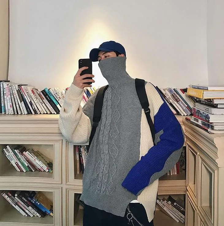 [Korean Style] Coarse Woolen Turtleneck Sweater