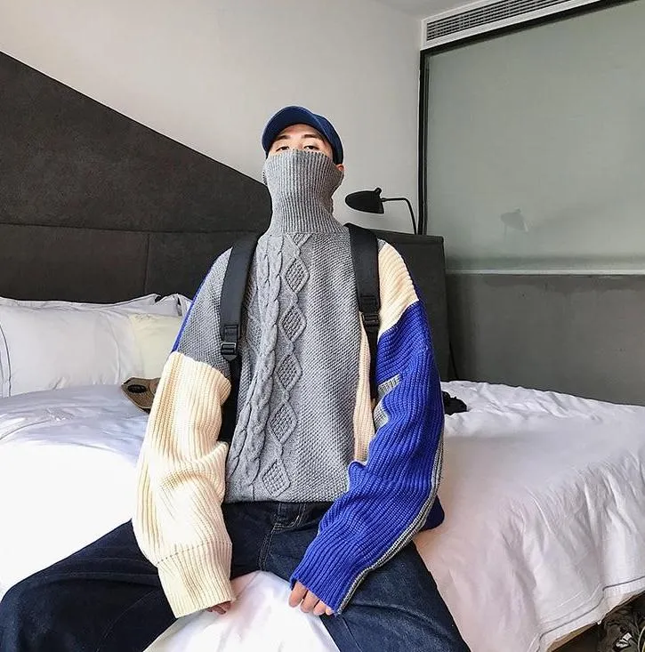 [Korean Style] Coarse Woolen Turtleneck Sweater