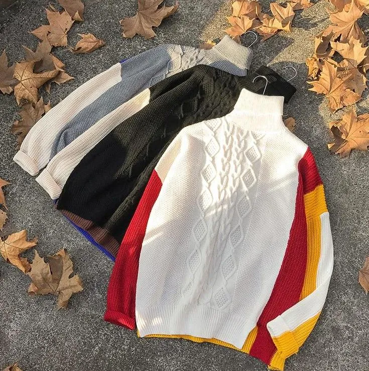 [Korean Style] Coarse Woolen Turtleneck Sweater