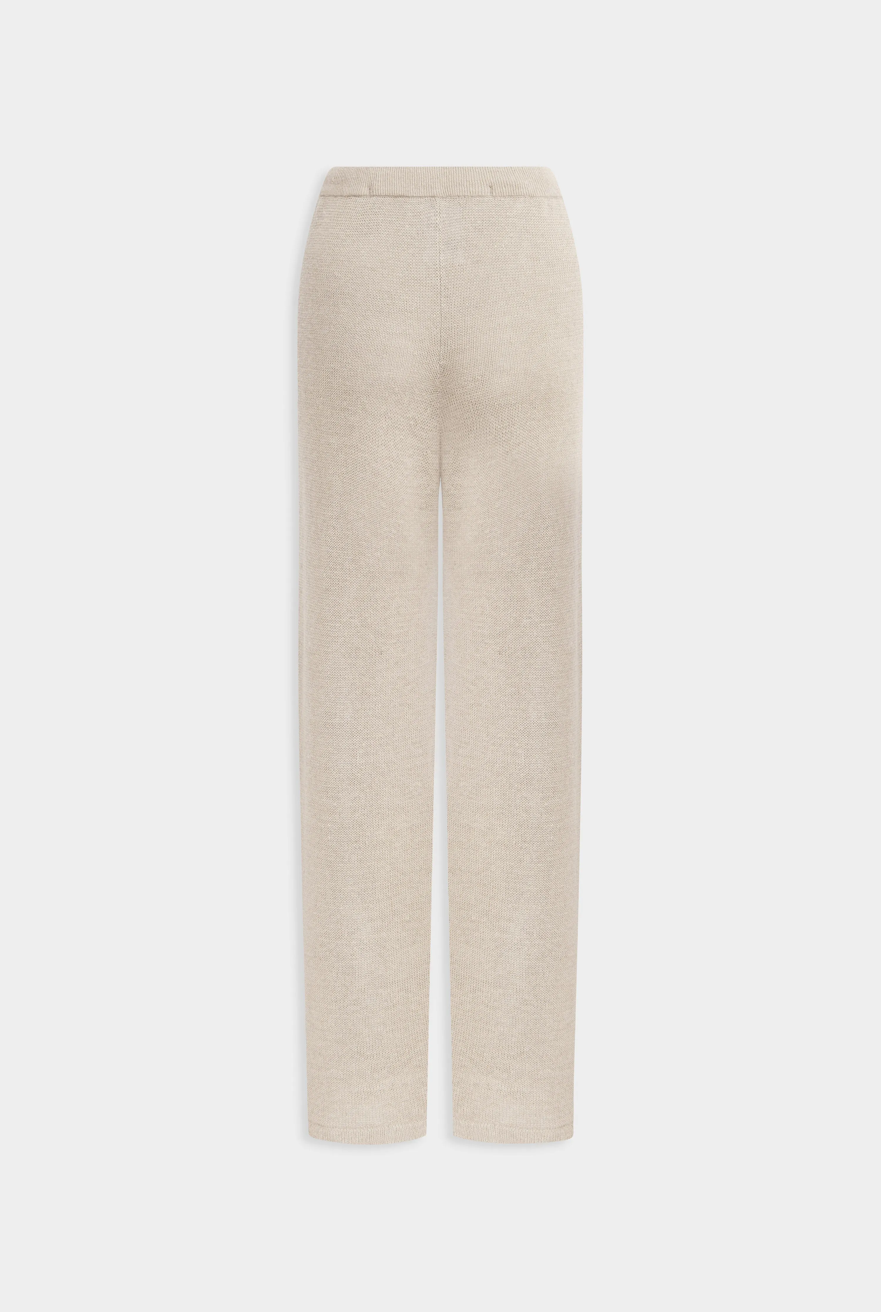 Linen Knitted Pant - Taupe