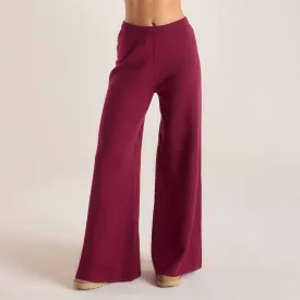 Logo Knitted Pants - Burgundy