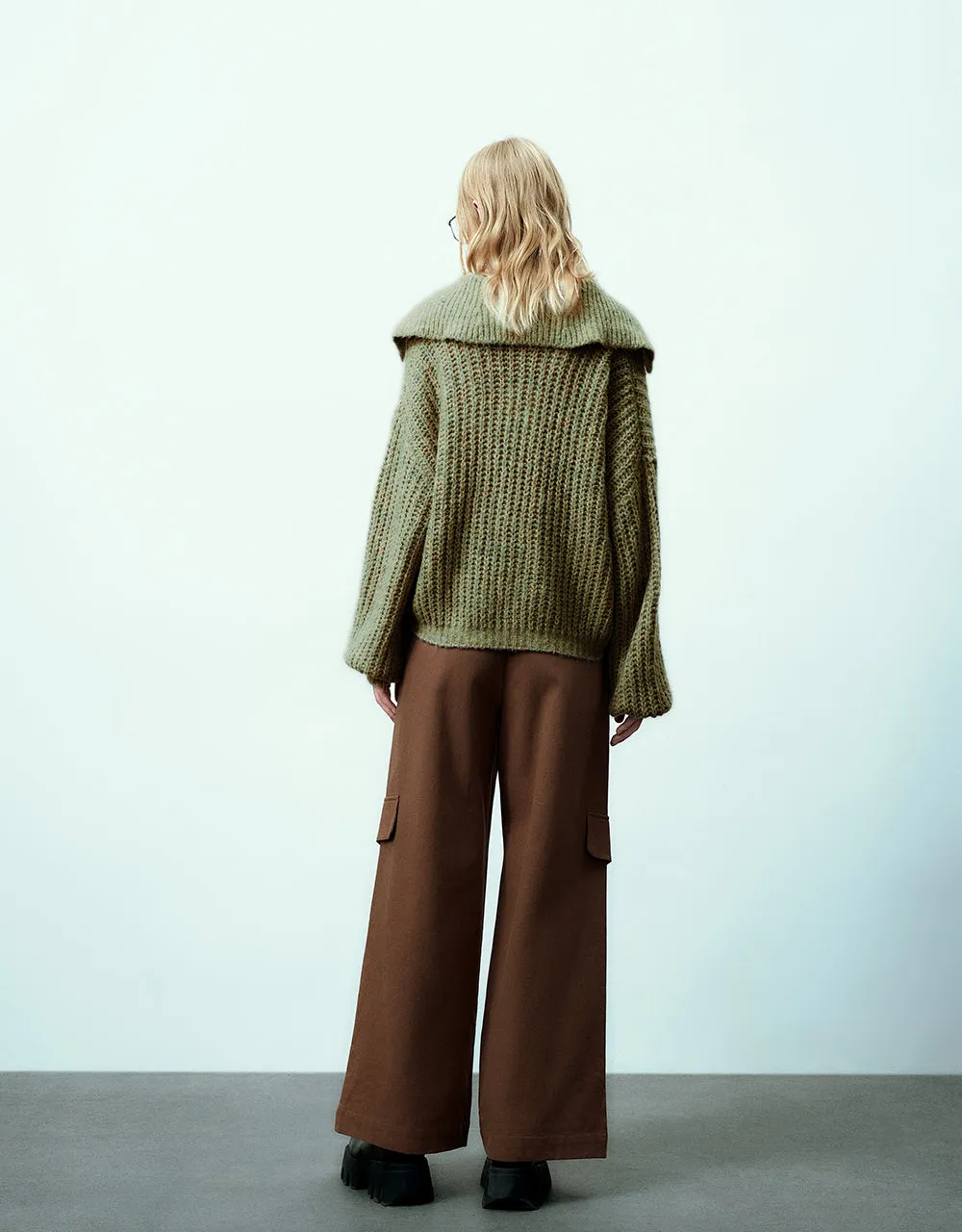 Loose Knitted Wide-Leg Pants