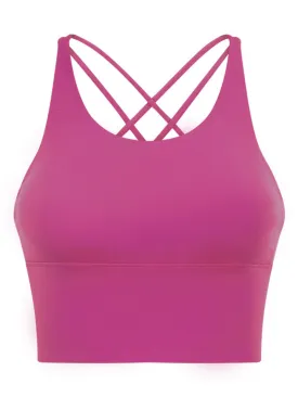 Lychee Pink "Elizabeth" Open Back Longline Sports Bra