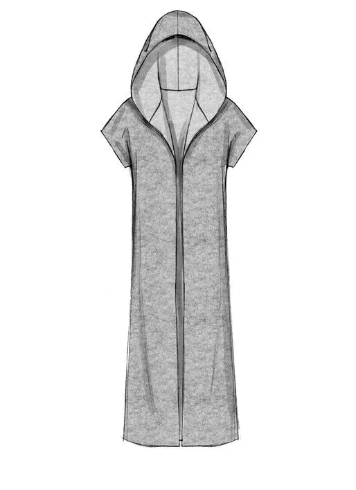 M7511 Misses' Open-Front Jackets with Shawl Collar and Hood