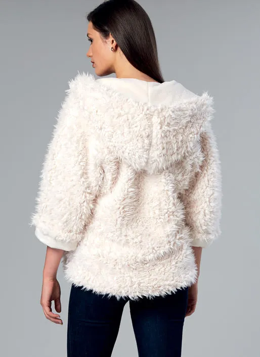 M7511 Misses' Open-Front Jackets with Shawl Collar and Hood