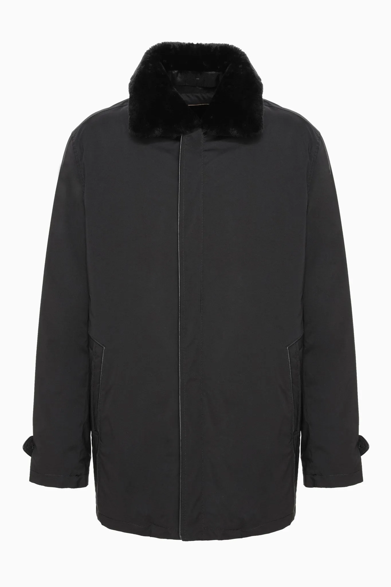 Men's Coat with Detachable Select Shearling Lamb Lining and Collar