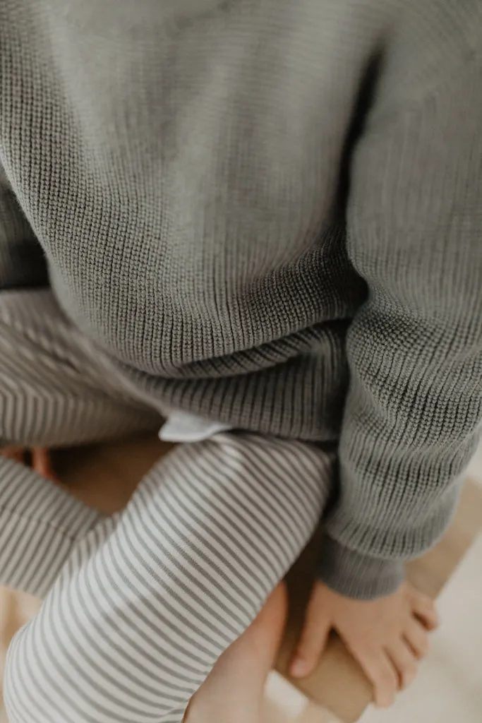 Mini-Me Chunky Knit 'green' aus Bio-Baumwolle für Kinder