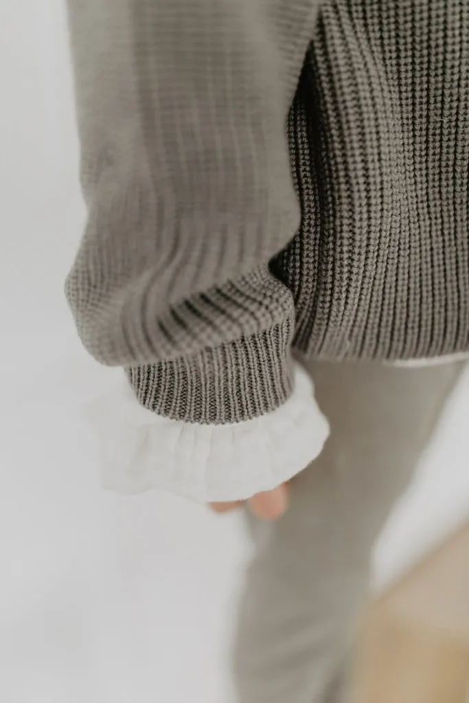 Mini-Me Chunky Knit 'green' aus Bio-Baumwolle für Kinder