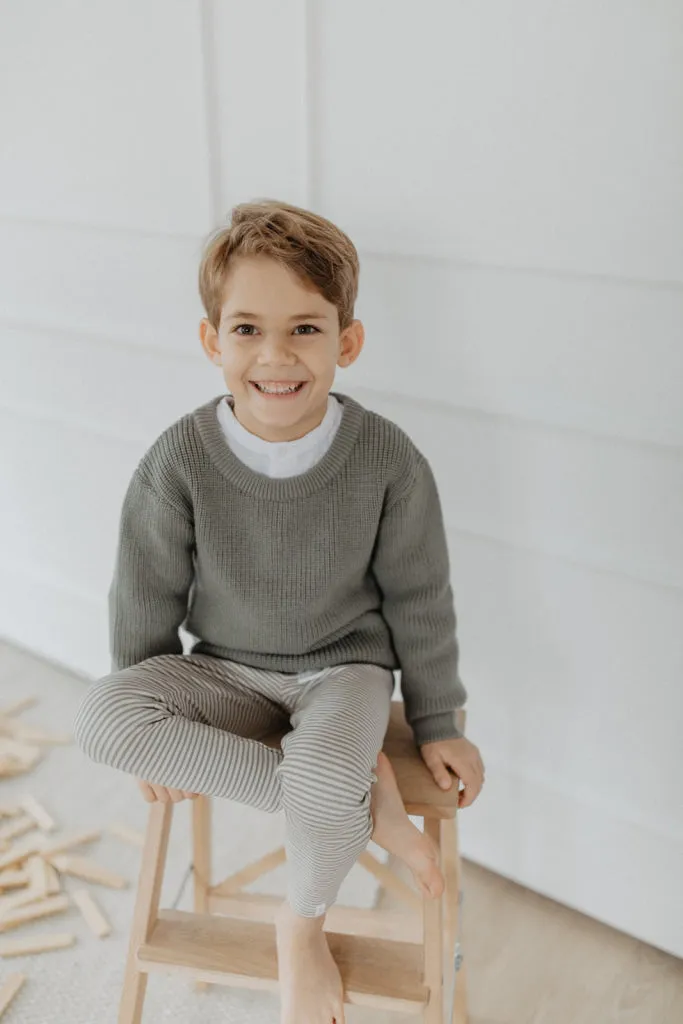 Mini-Me Chunky Knit 'green' aus Bio-Baumwolle für Kinder