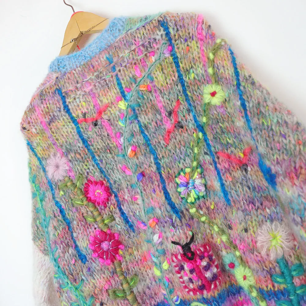 MYPZ Chunky Mohair Cardigan Flowerfields