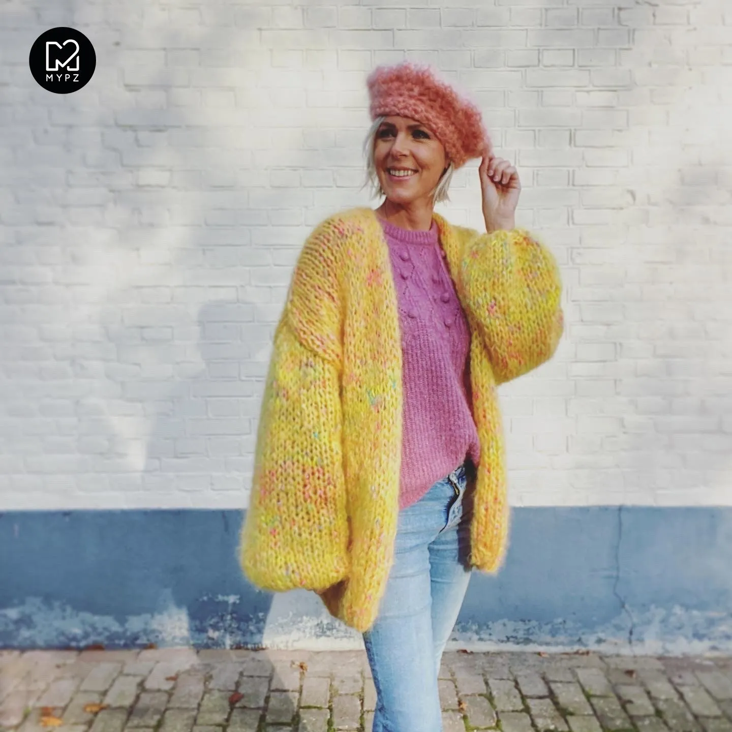 MYPZ Chunky Mohair Cardigan Yellow Pops