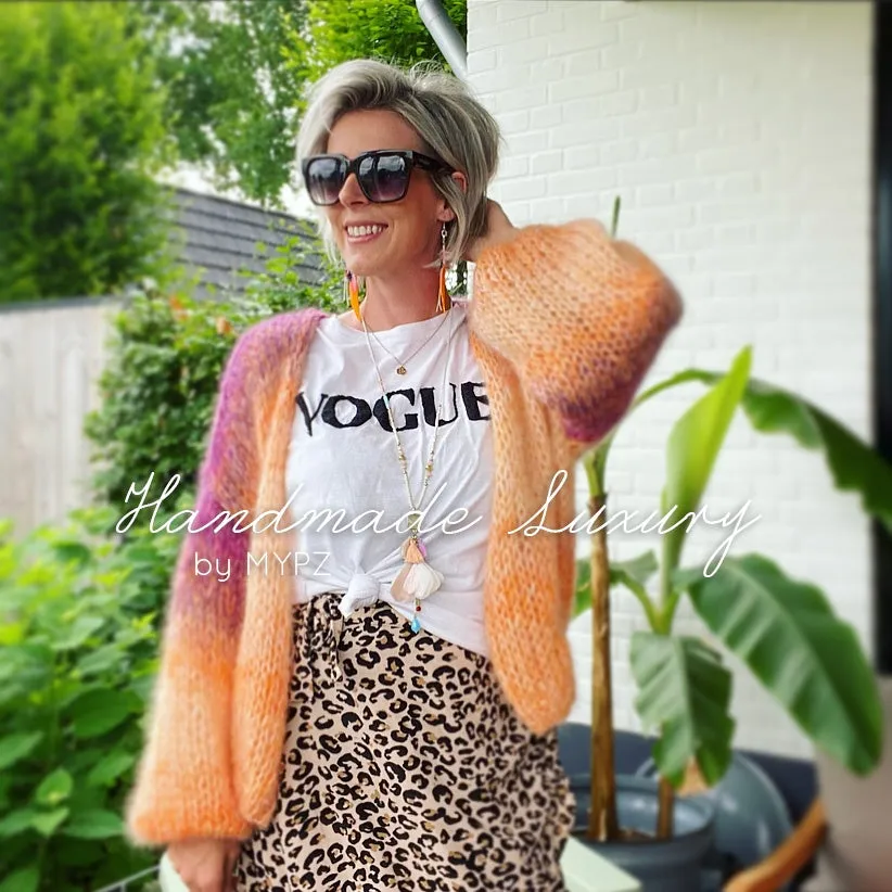 MYPZ Chunky Mohair Gradient Cardigan