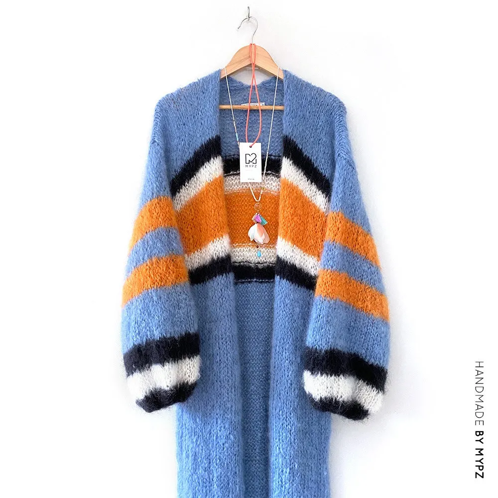 MYPZ Long Mohair Cardigan Cool Blue