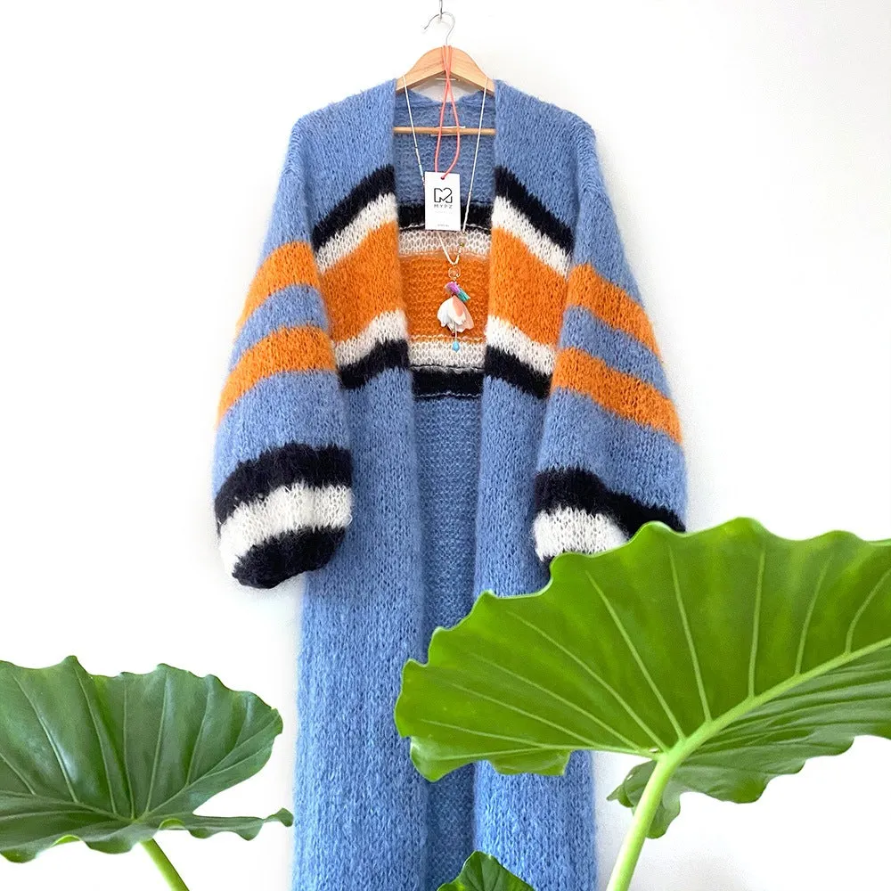 MYPZ Long Mohair Cardigan Cool Blue