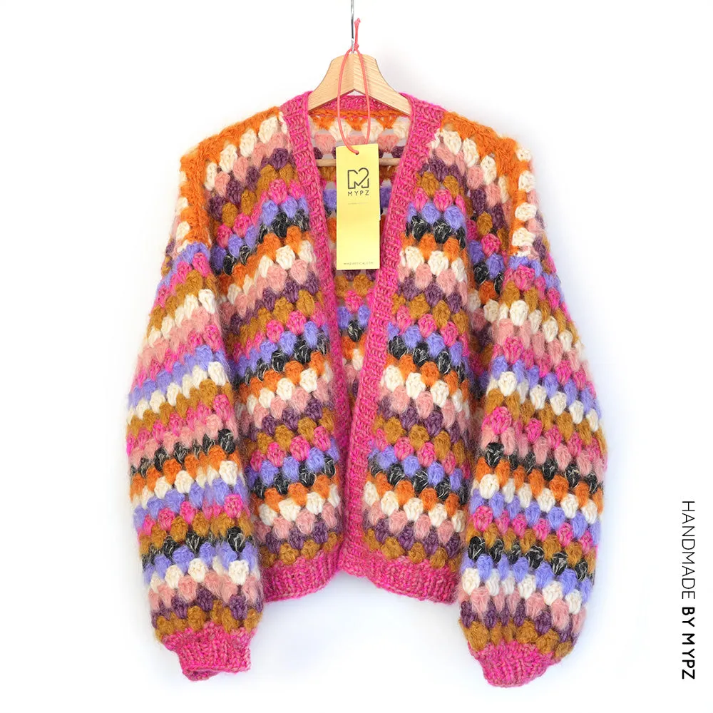 MYPZ Short Chunky Mohair Granny cardigan Rosé