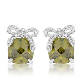 Olivine Drop Earrings with Bow