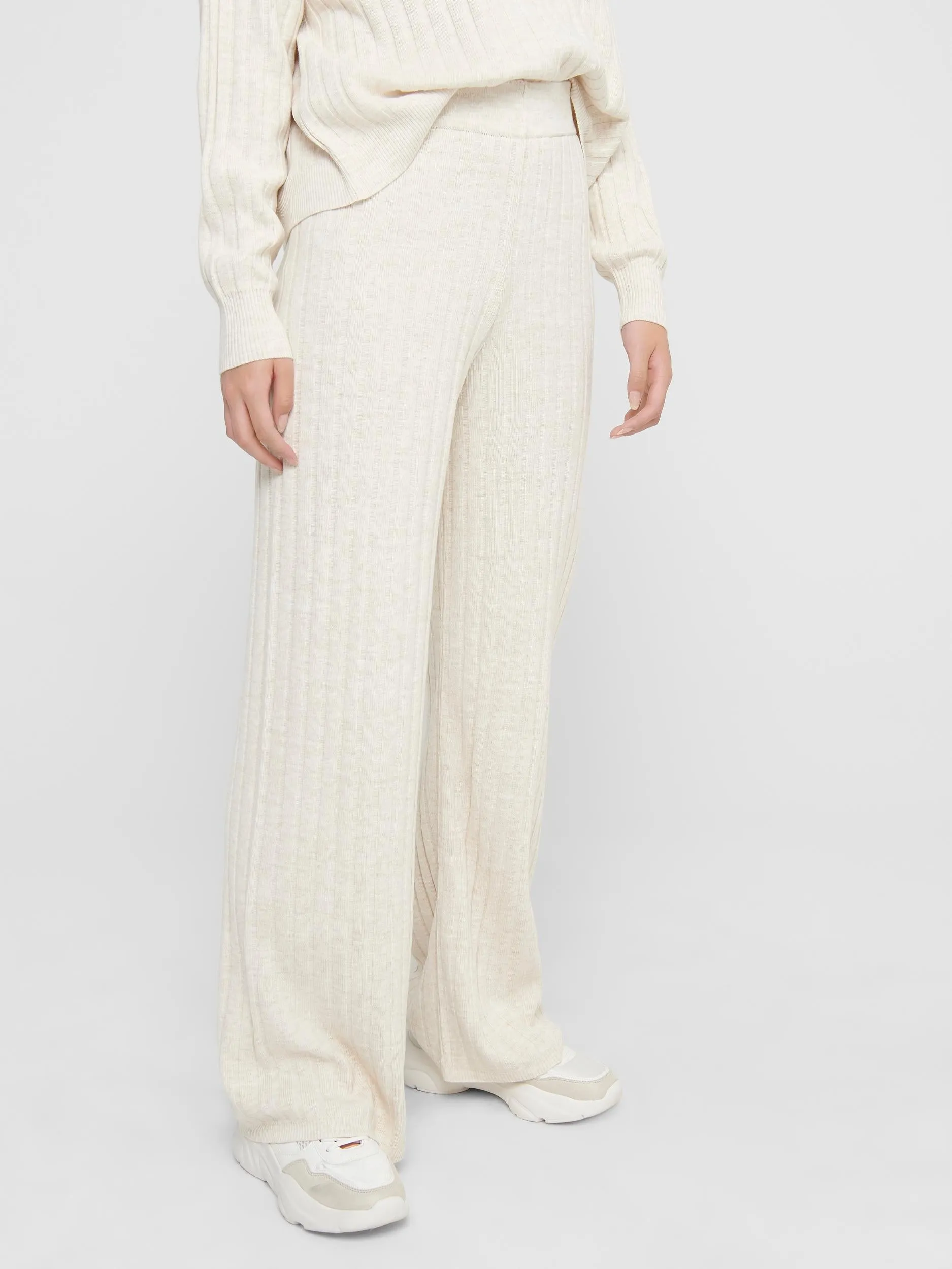 ONLY Knitted Pants in Pumice Stone