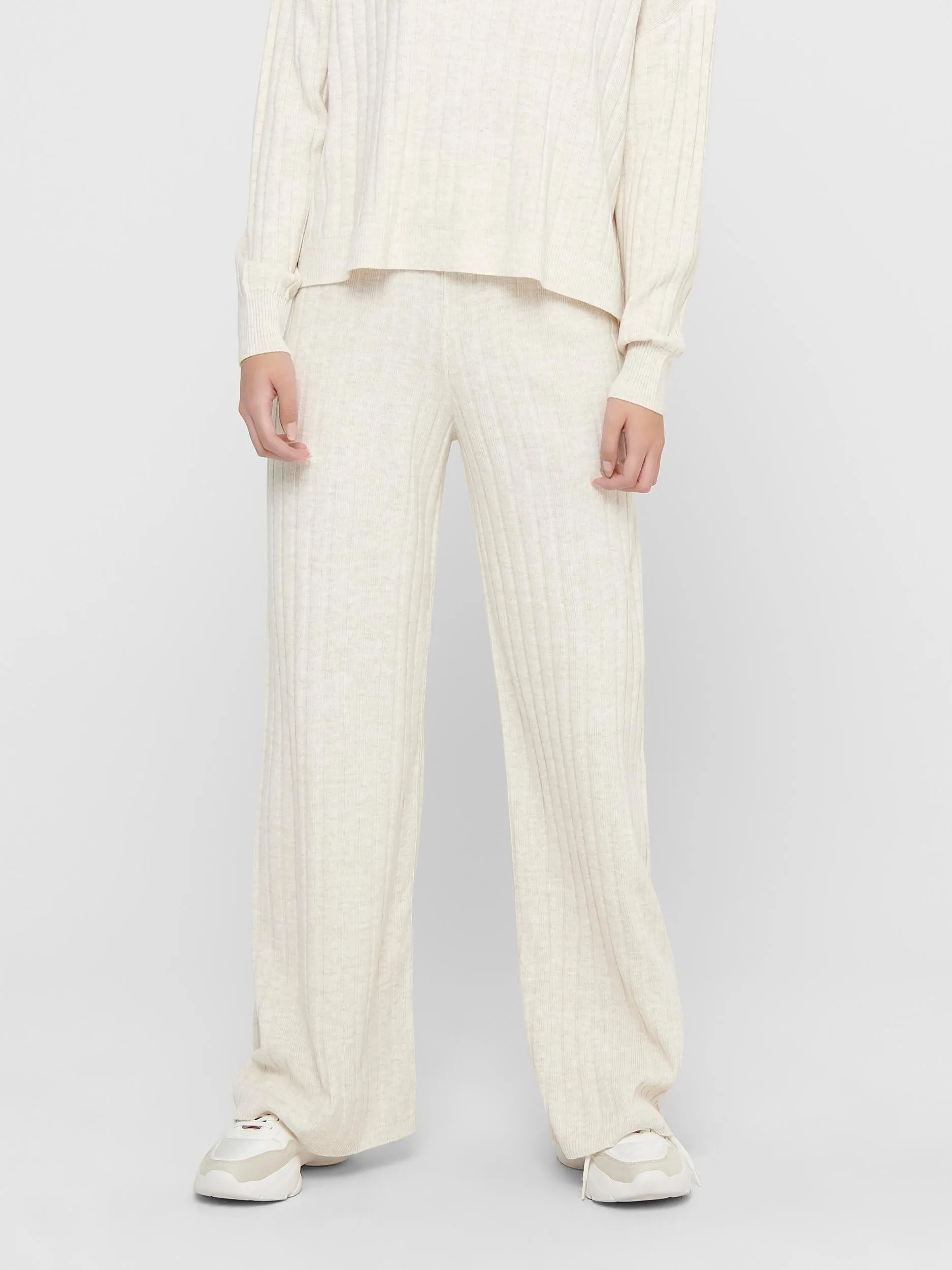 ONLY Knitted Pants in Pumice Stone