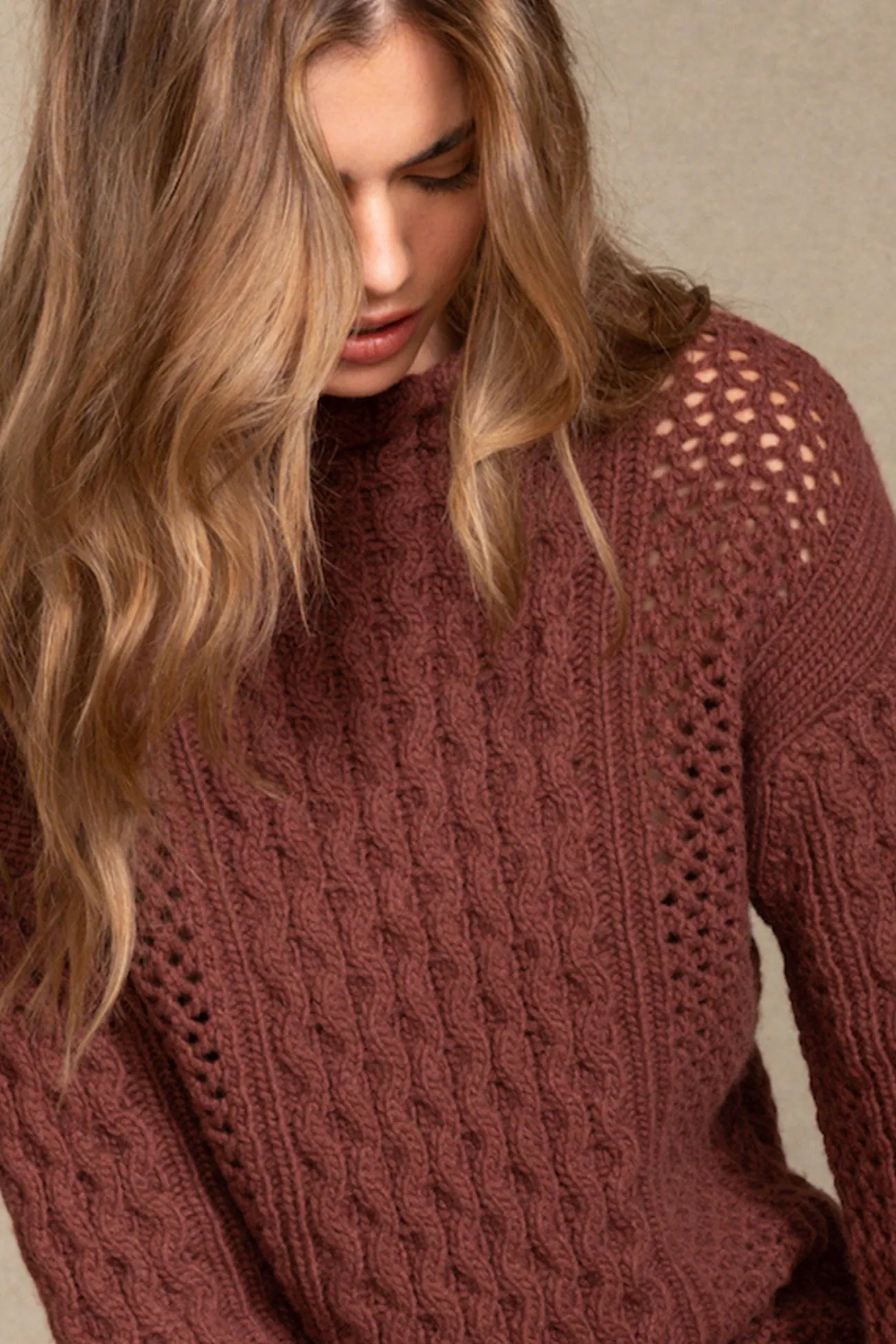 PAISLEY MOCK NECK CASHMERE SWEATER