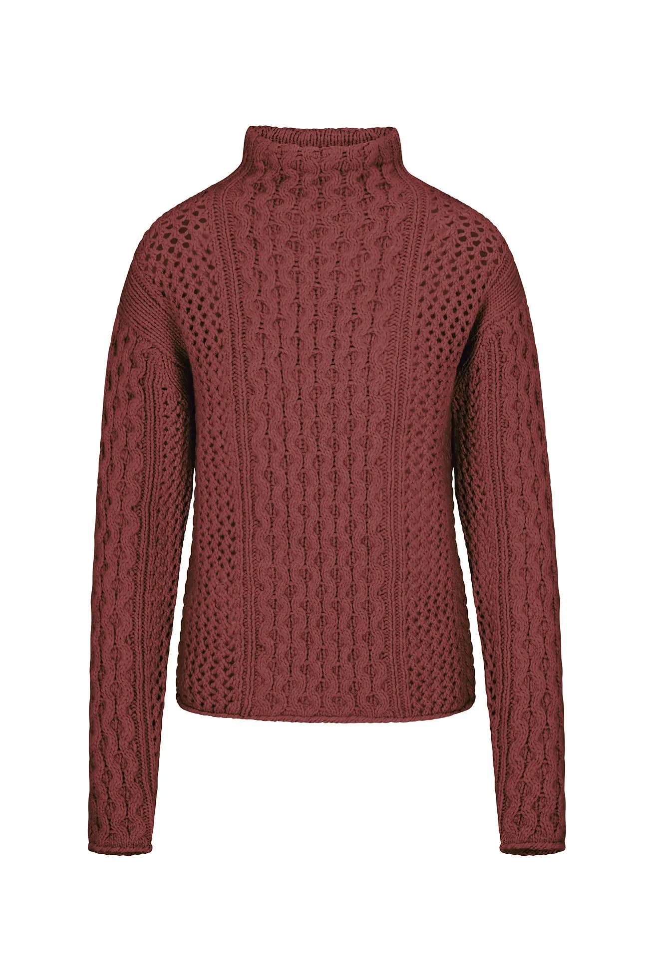 PAISLEY MOCK NECK CASHMERE SWEATER