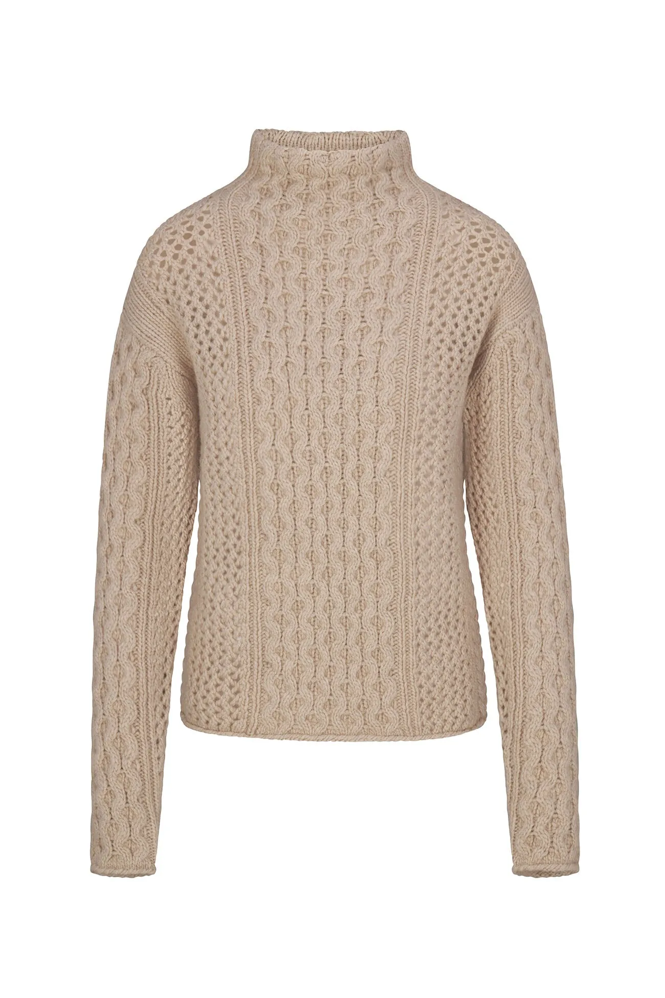 PAISLEY MOCK NECK CASHMERE SWEATER