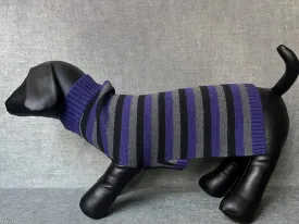 Paws Mock Neck Multi Color Stripes Knitted Sweater