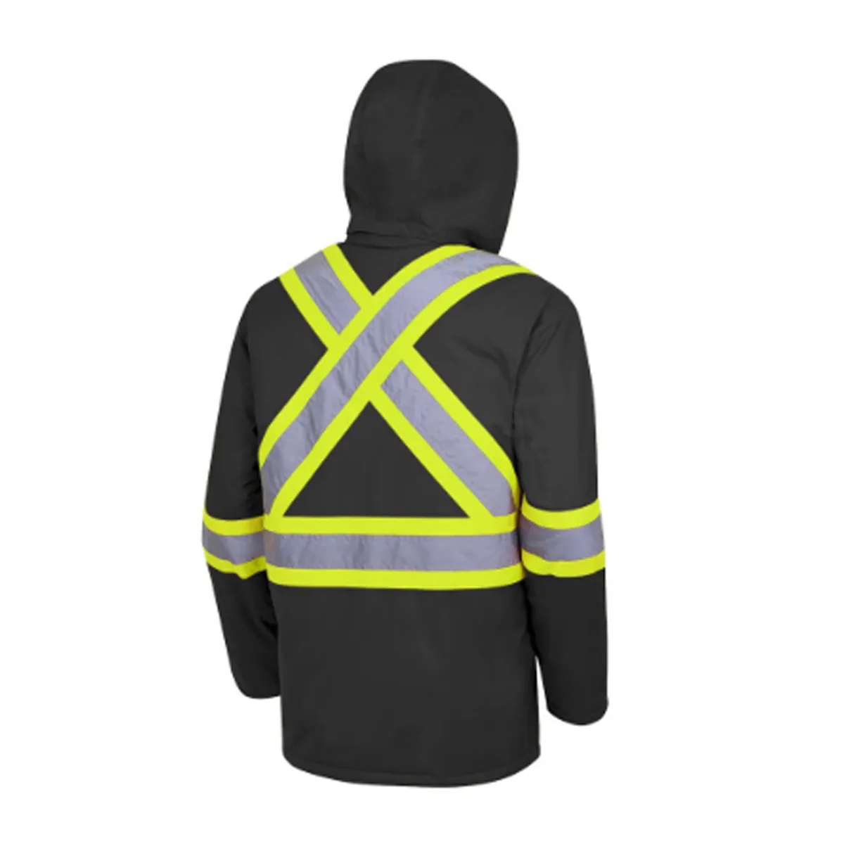 PIONEER HI-VIZ WATERPROOF WINTER QUILTED SAFETY PARKAS - 300D PU COATED OXFORD POLY