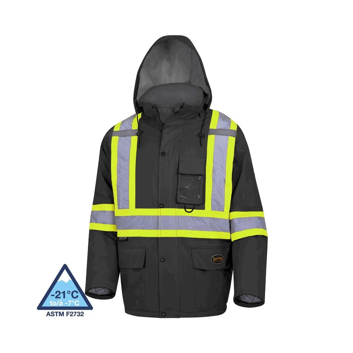 PIONEER HI-VIZ WATERPROOF WINTER QUILTED SAFETY PARKAS - 300D PU COATED OXFORD POLY