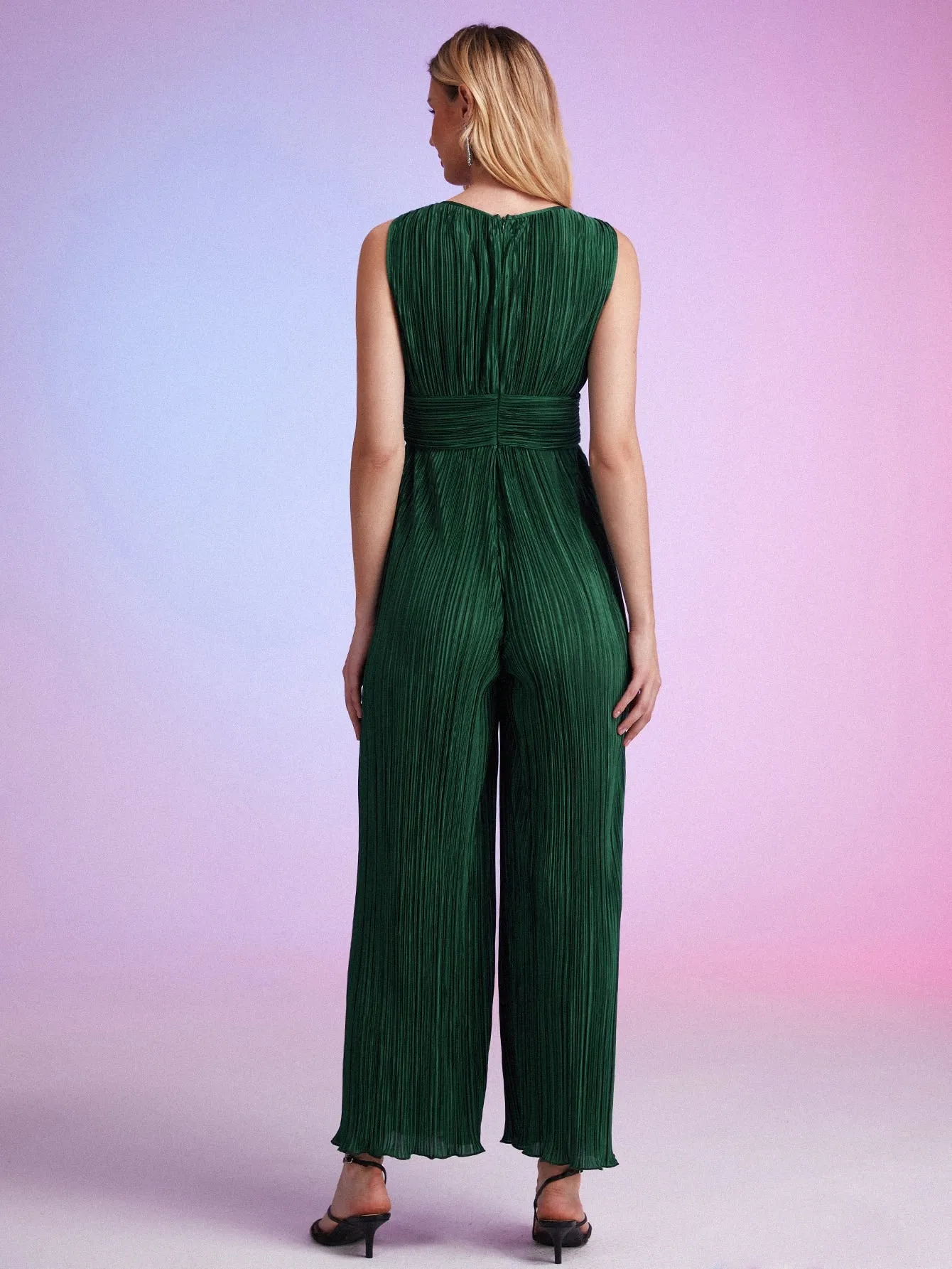 Plisse Wide Leg Jumpsuit