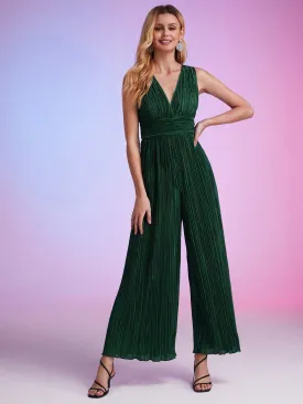 Plisse Wide Leg Jumpsuit