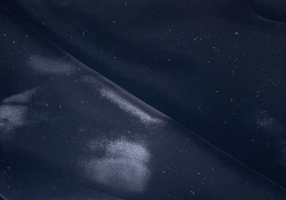 Plush Deep Black Polyester Blend Velvet