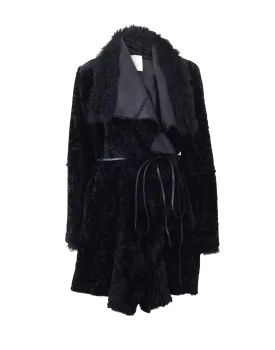 Shearling Drape Front Coat