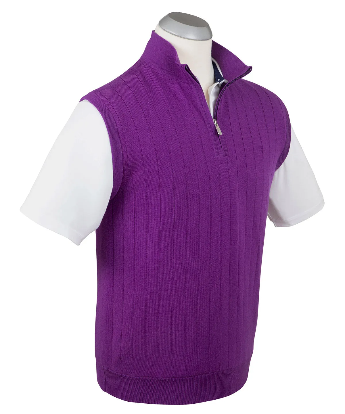 Signature Merino Quarter-Zip Mock Neck Vest