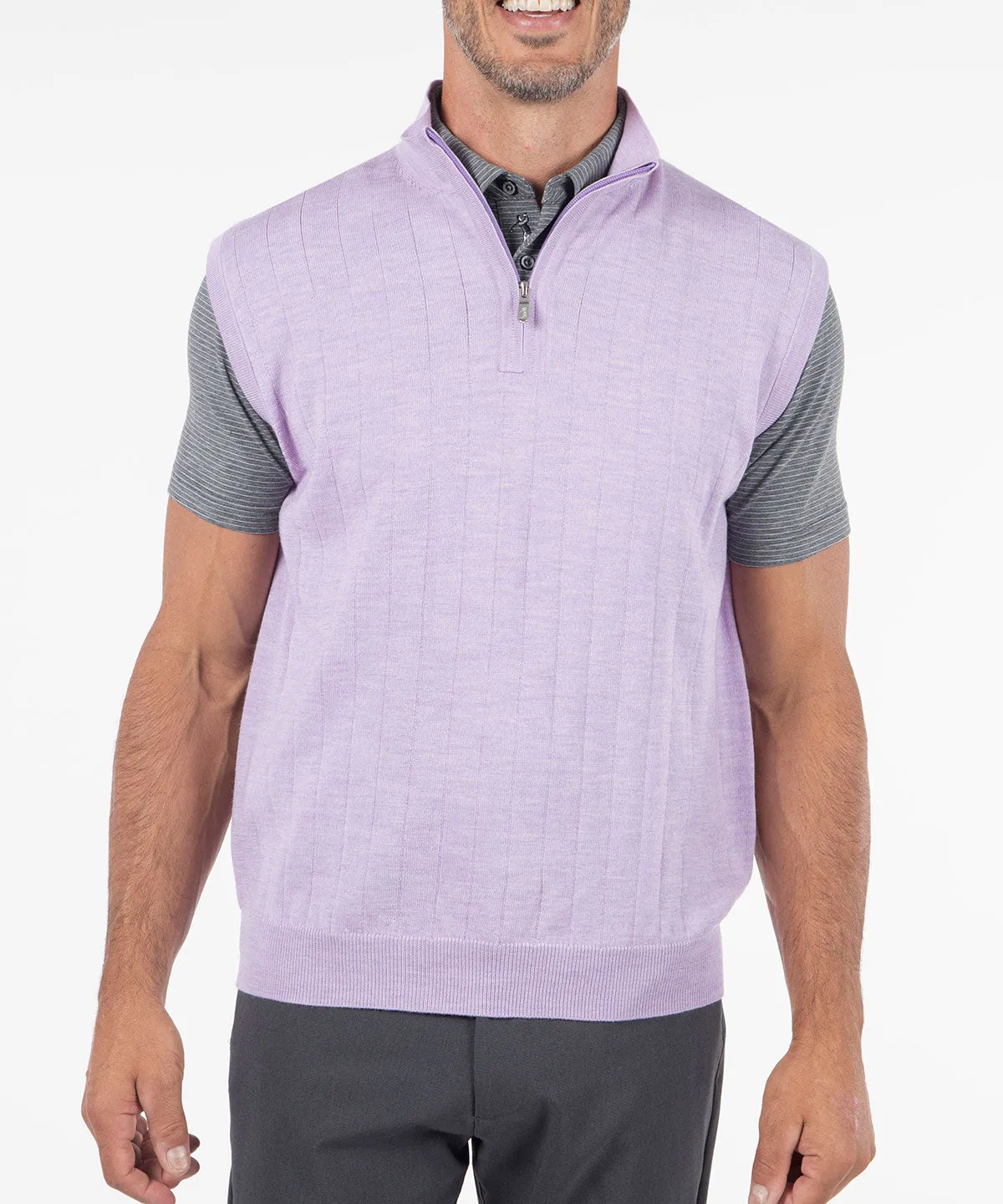 Signature Merino Quarter-Zip Mock Neck Vest
