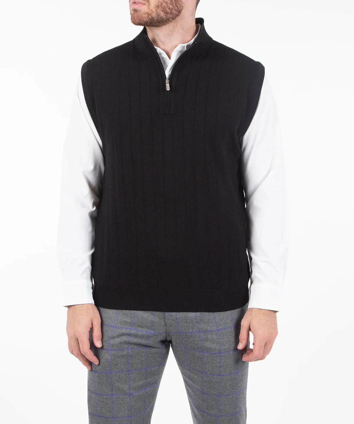 Signature Merino Quarter-Zip Mock Neck Vest