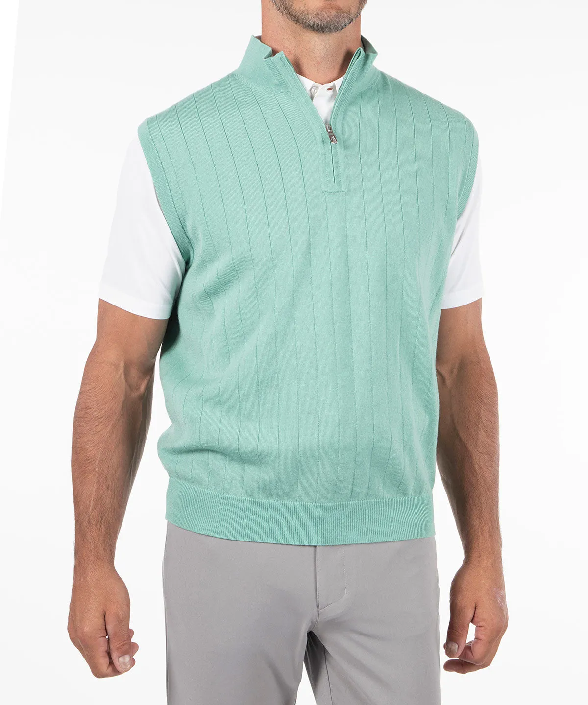 Signature Merino Quarter-Zip Mock Neck Vest