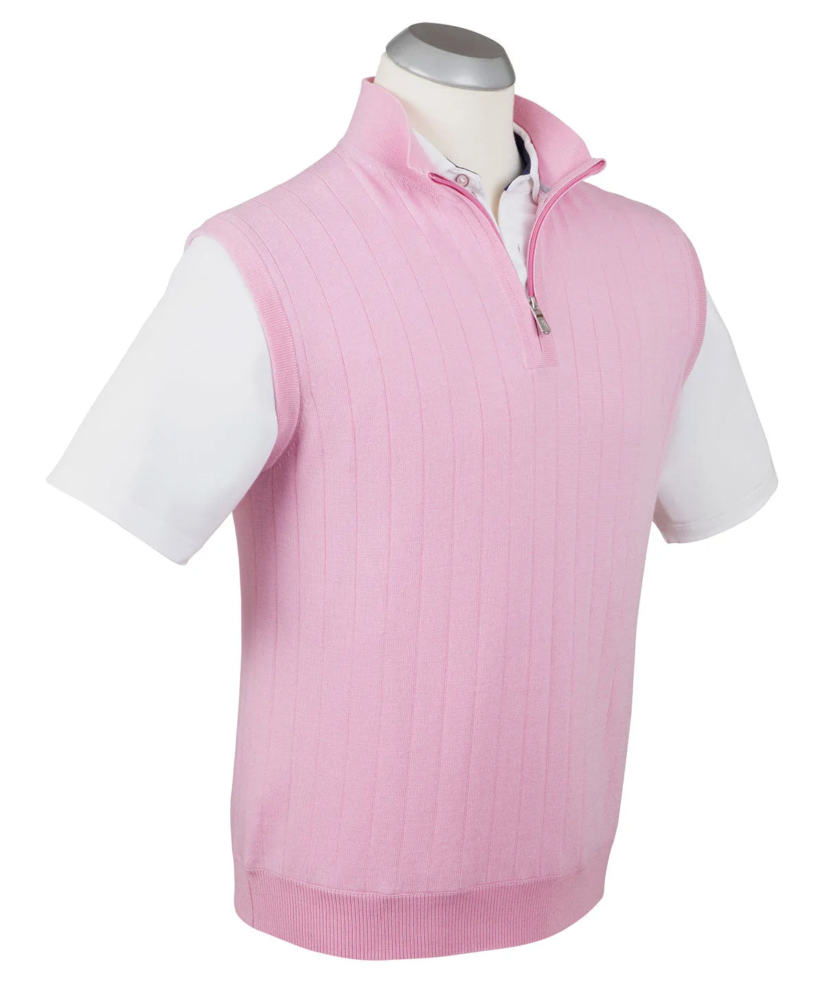 Signature Merino Quarter-Zip Mock Neck Vest
