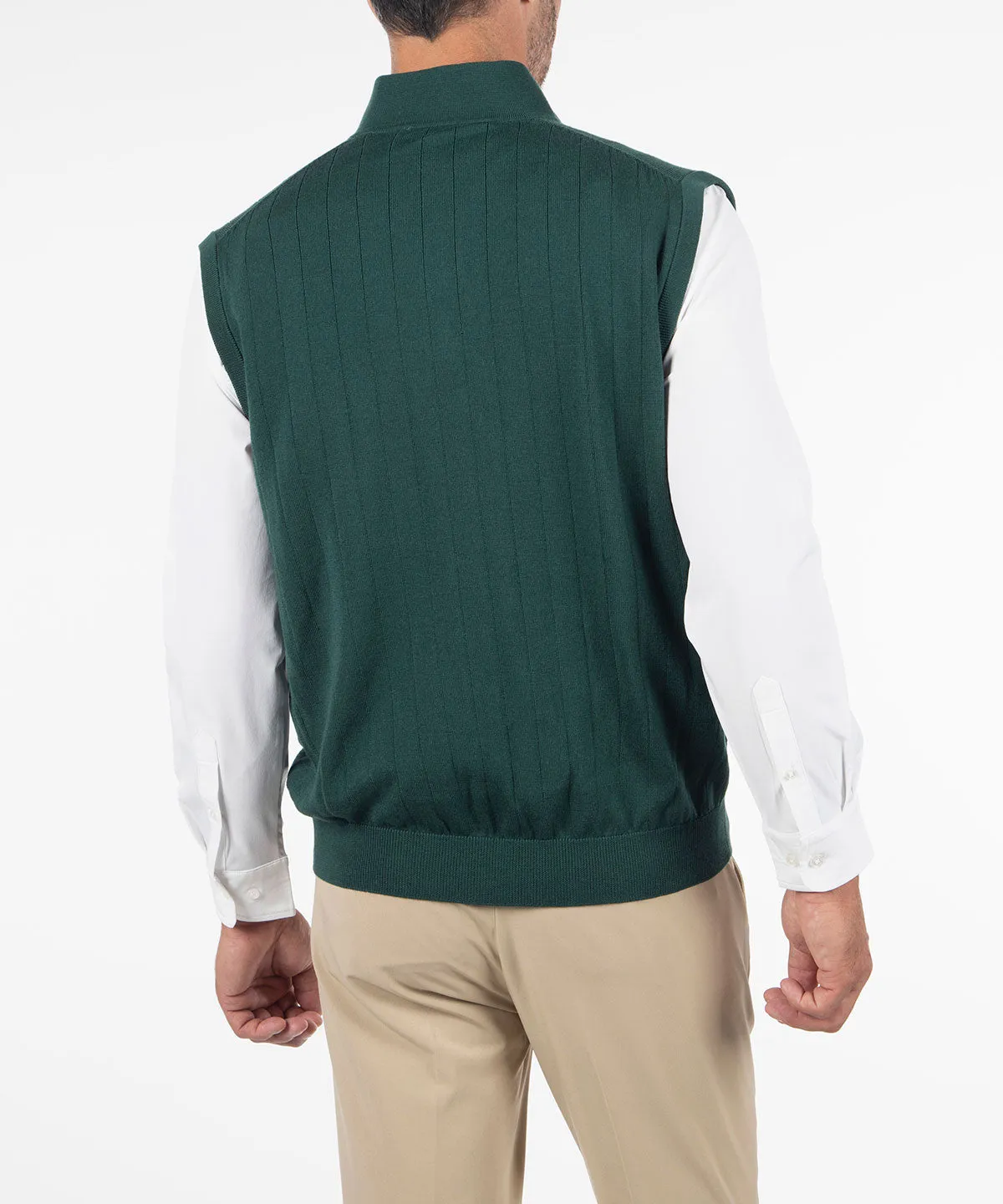 Signature Merino Quarter-Zip Mock Neck Vest