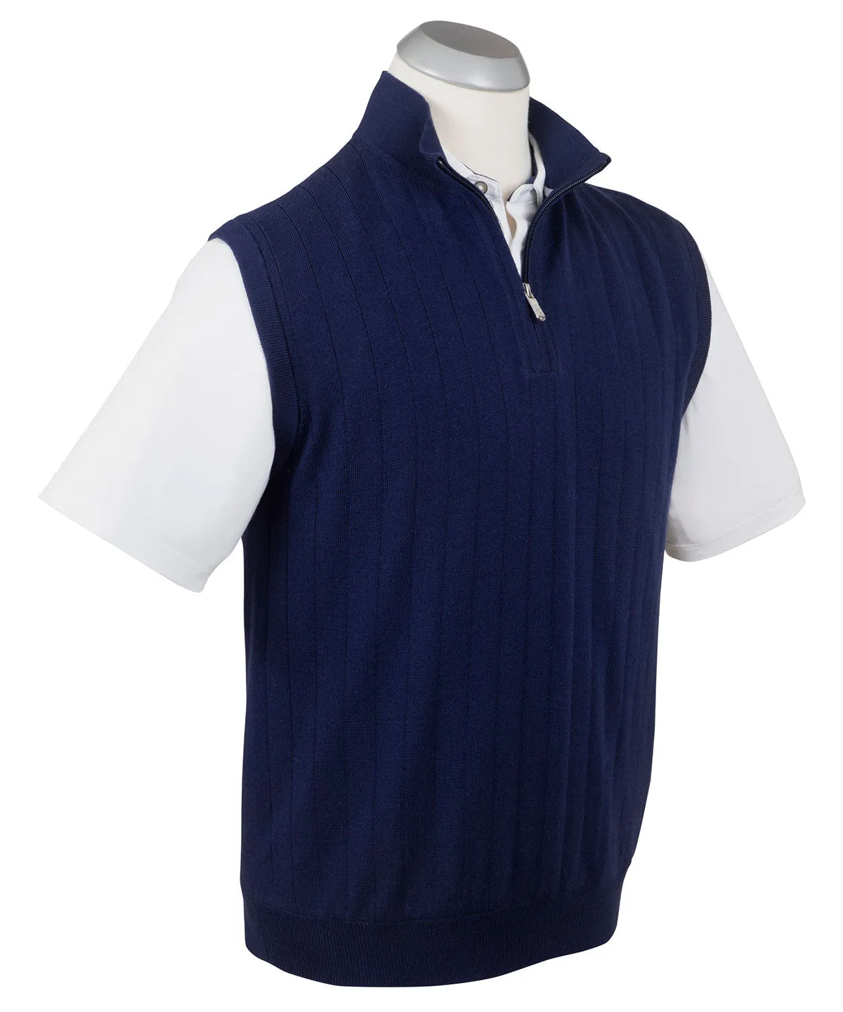 Signature Merino Quarter-Zip Mock Neck Vest