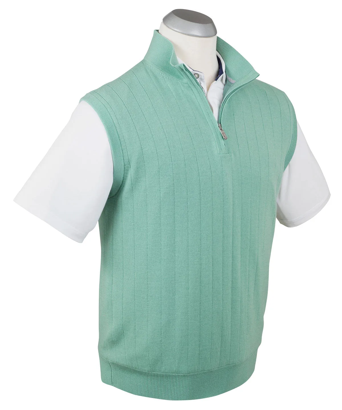Signature Merino Quarter-Zip Mock Neck Vest