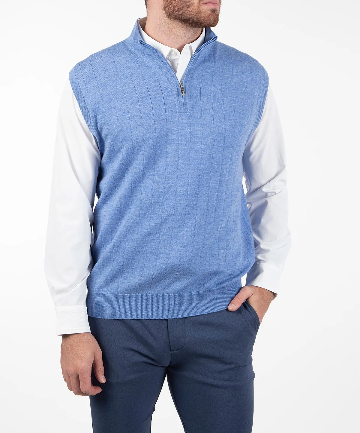 Signature Merino Quarter-Zip Mock Neck Vest