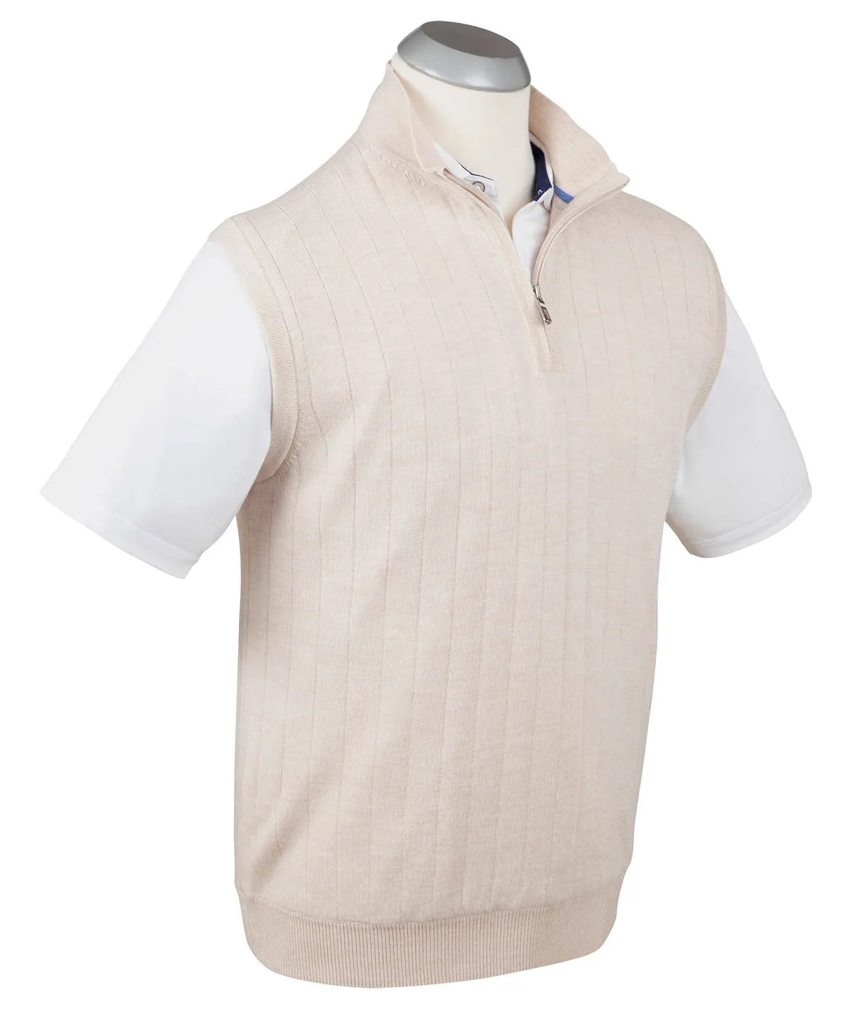 Signature Merino Quarter-Zip Mock Neck Vest