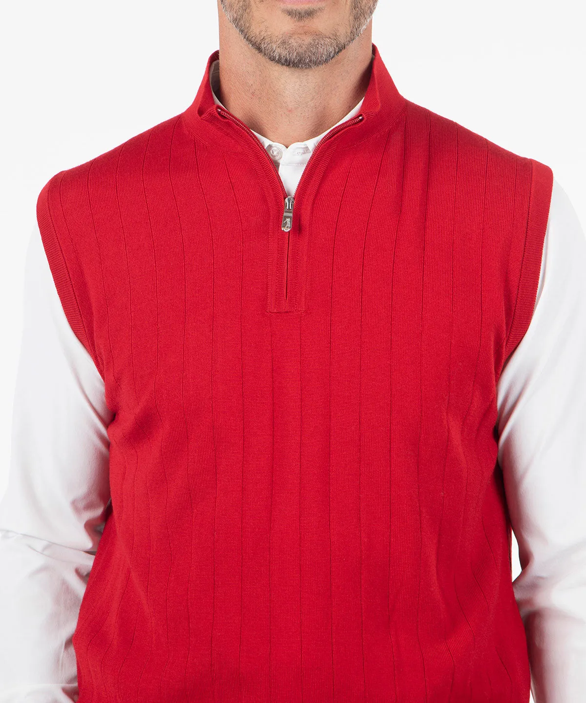 Signature Merino Quarter-Zip Mock Neck Vest
