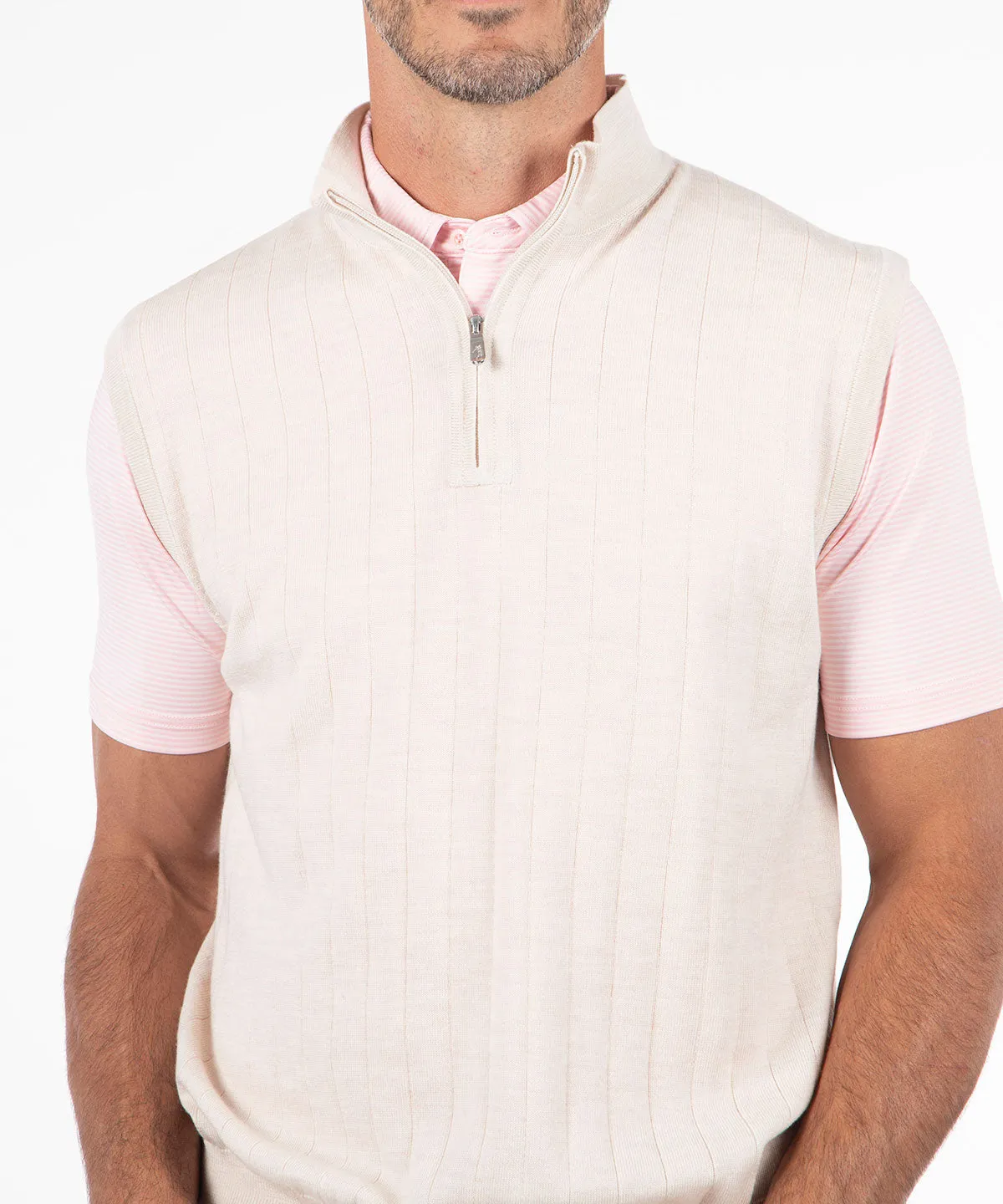 Signature Merino Quarter-Zip Mock Neck Vest