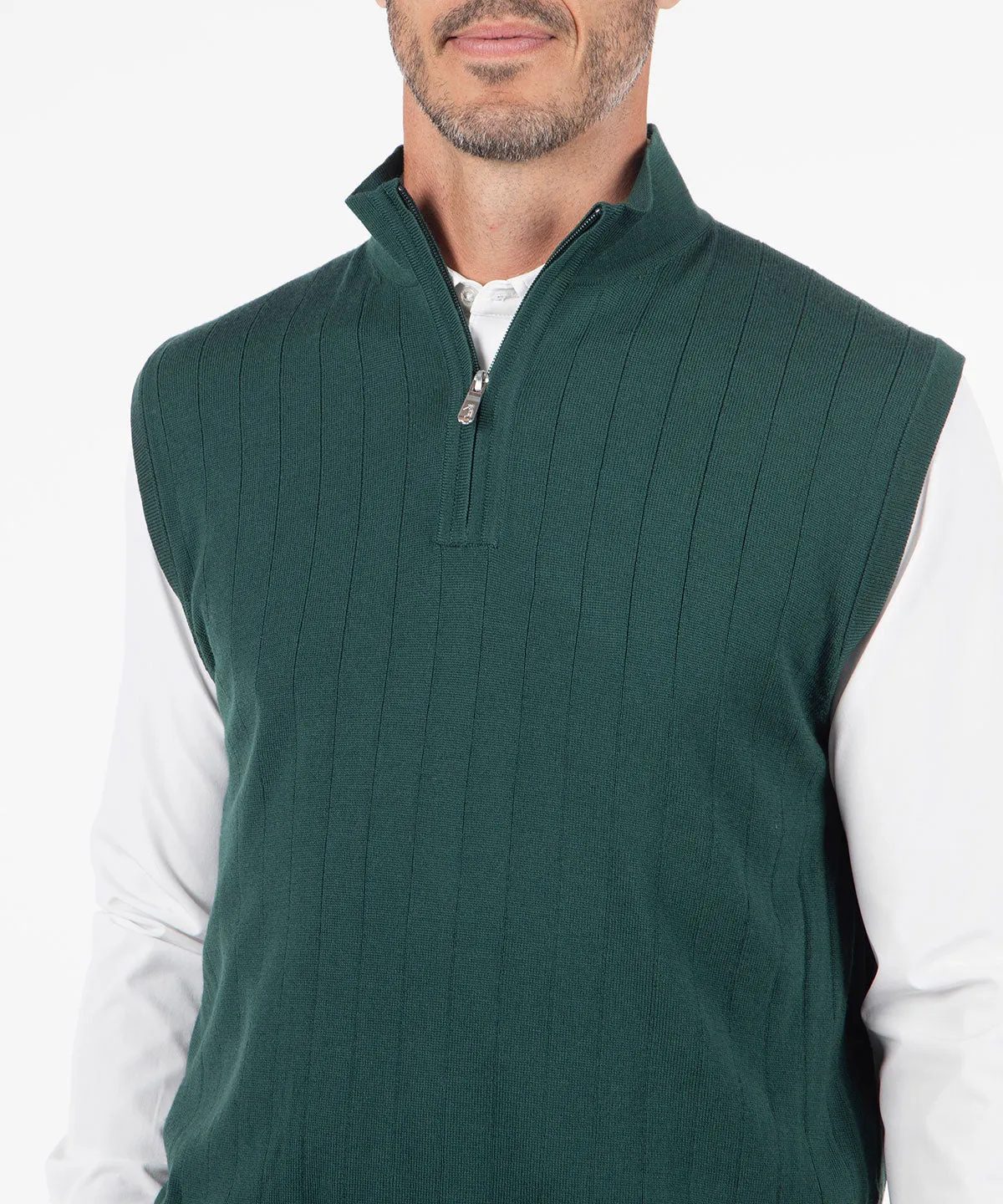 Signature Merino Quarter-Zip Mock Neck Vest