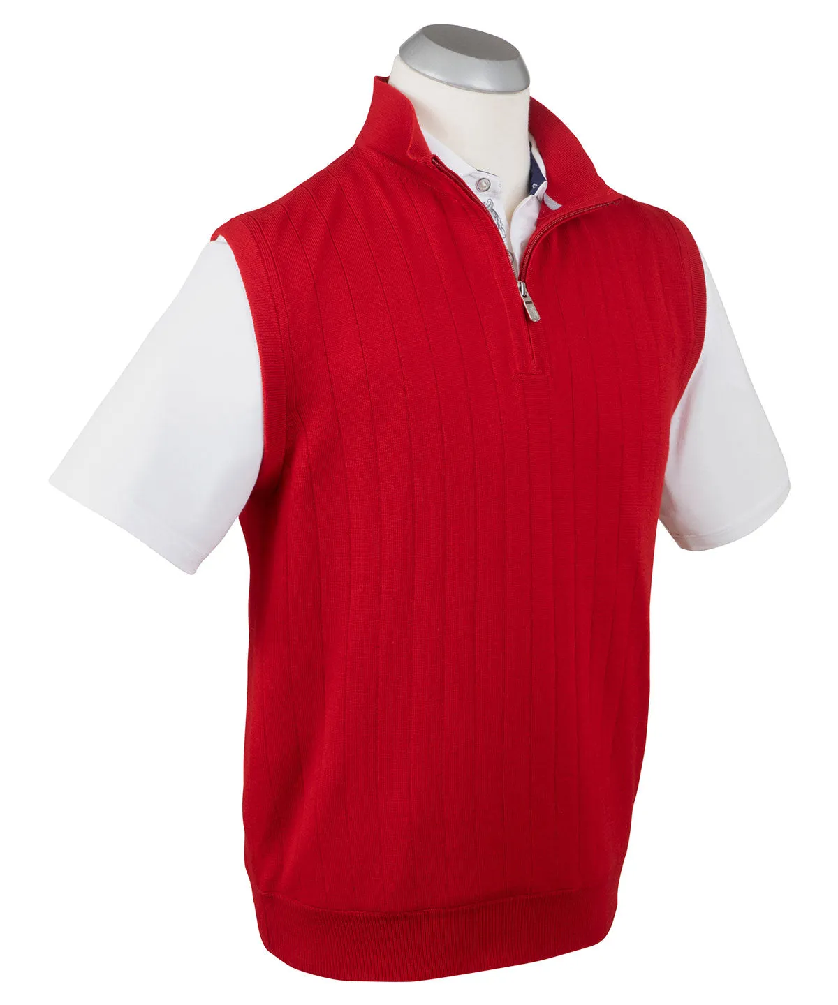 Signature Merino Quarter-Zip Mock Neck Vest