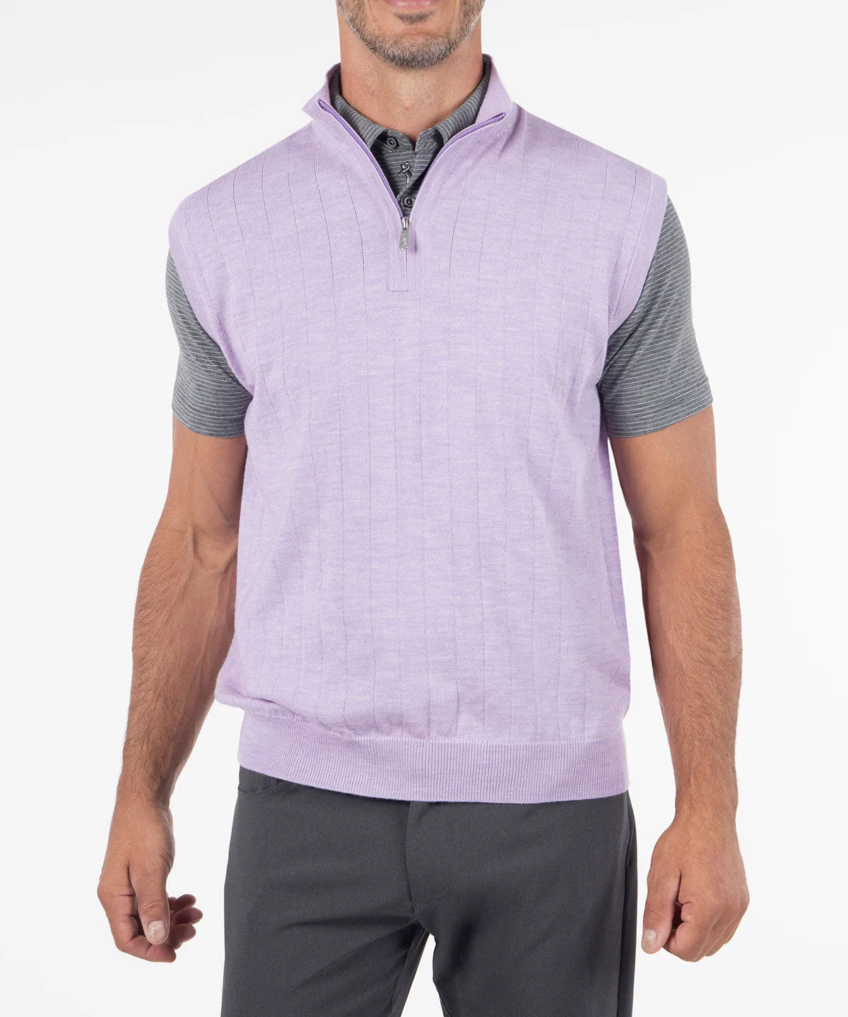 Signature Merino Quarter-Zip Mock Neck Vest