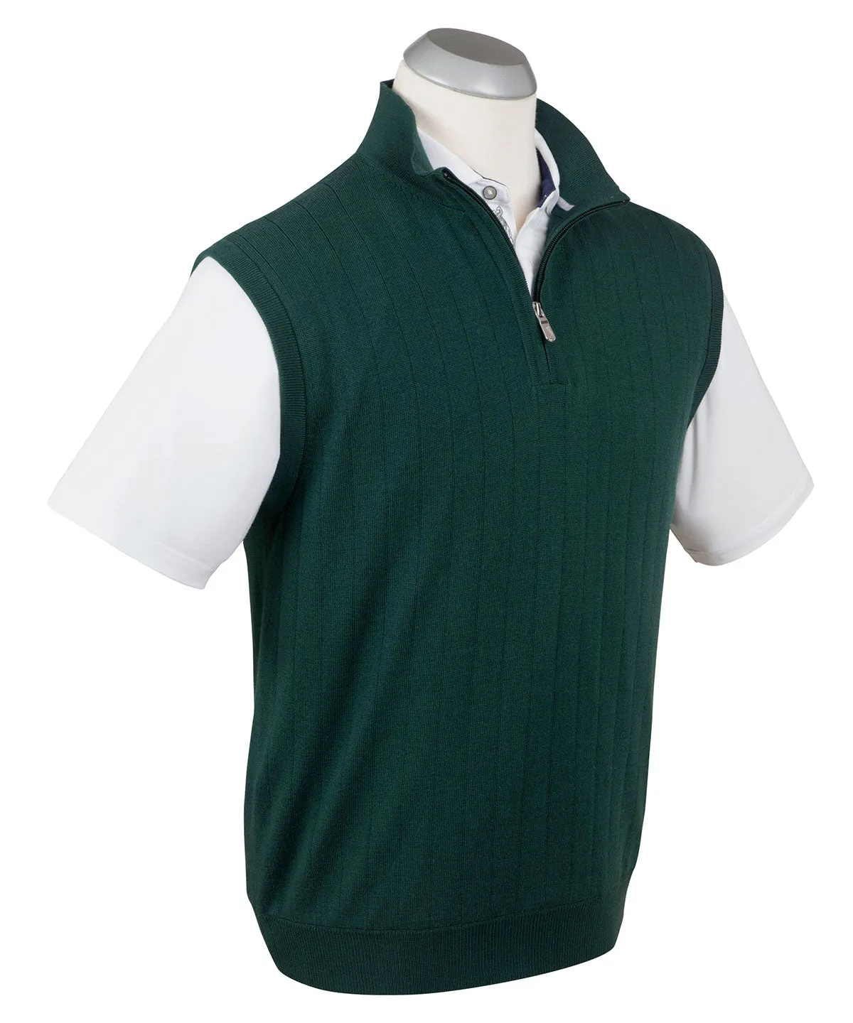 Signature Merino Quarter-Zip Mock Neck Vest
