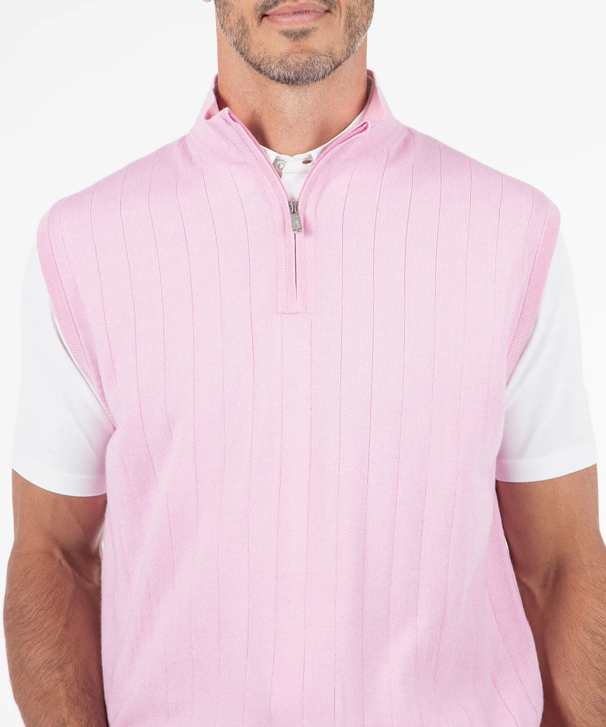 Signature Merino Quarter-Zip Mock Neck Vest