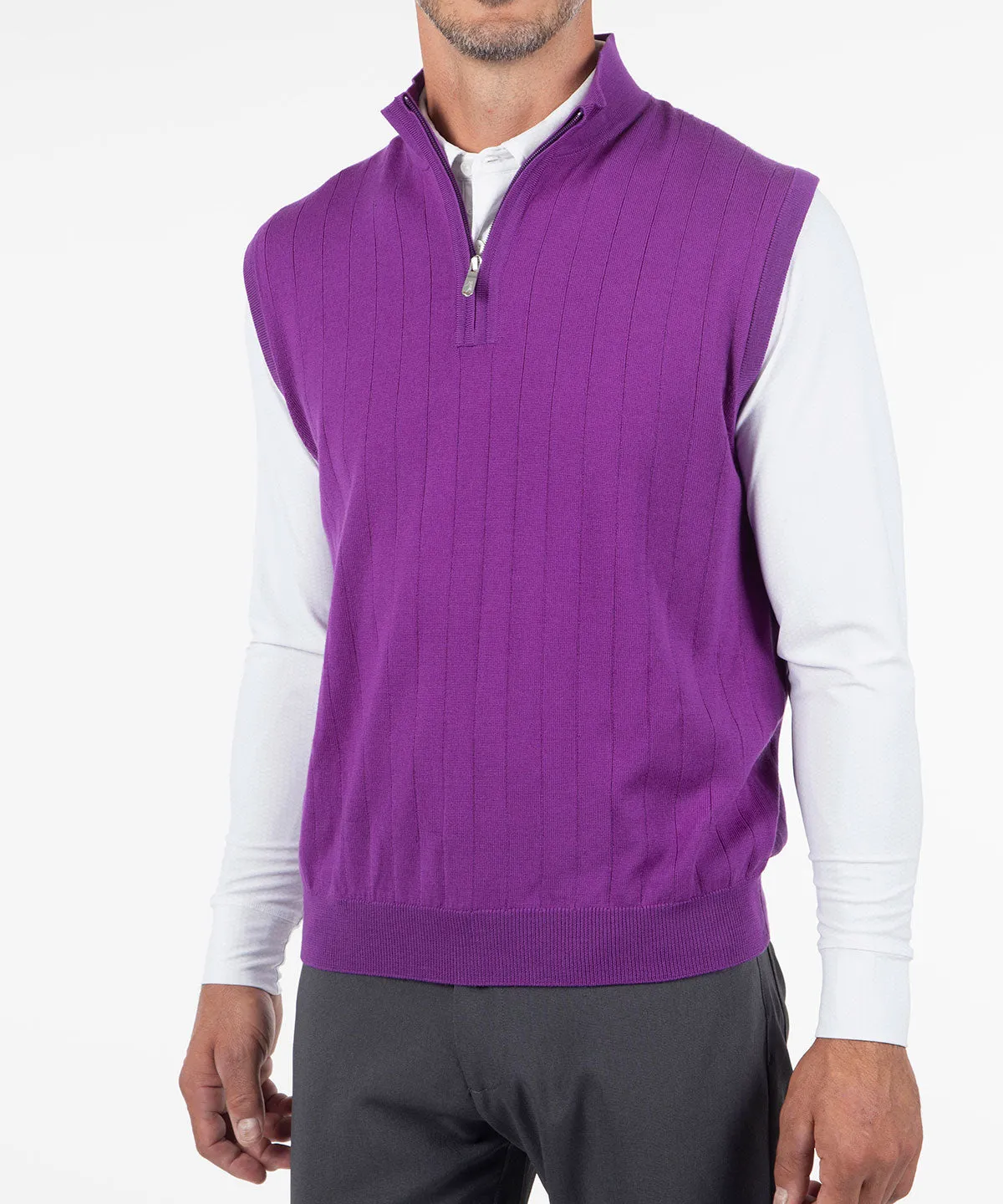 Signature Merino Quarter-Zip Mock Neck Vest